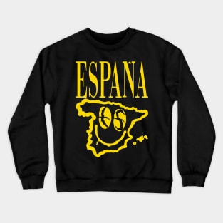 Grunge Spain Spanish Eyes Smiling Face Yellow Crewneck Sweatshirt